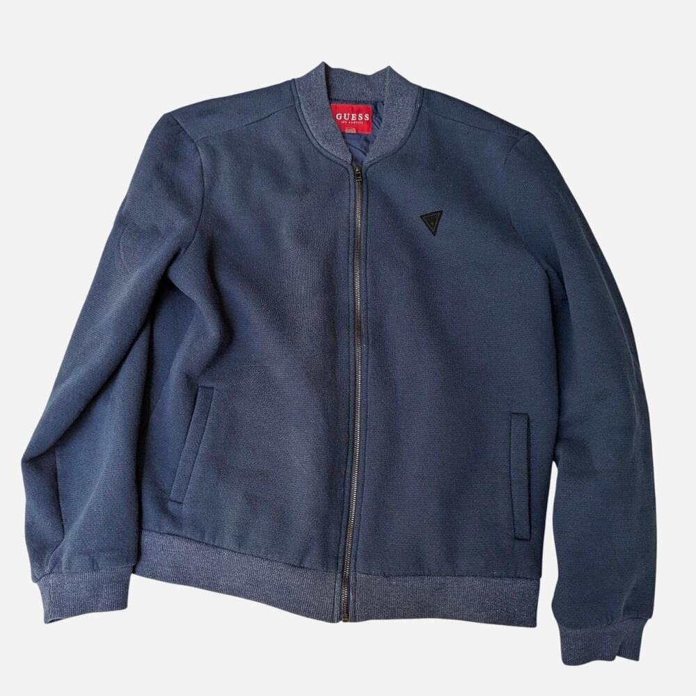 Guess Navy Blue Bomber Jacket Sz L